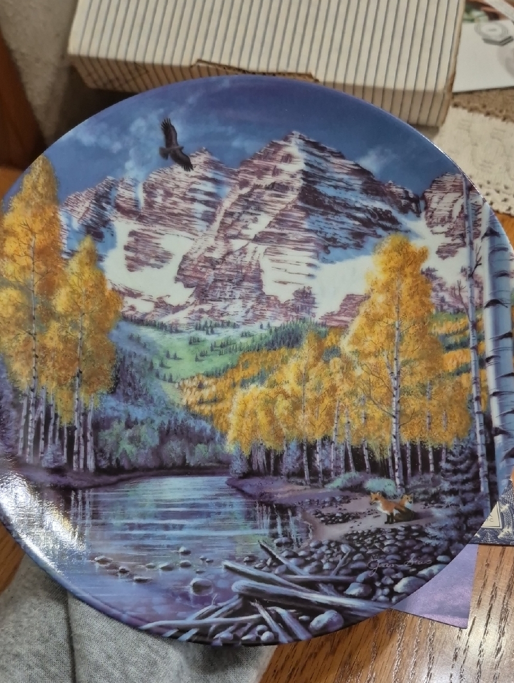 W. S. George Collectible Plate 1992 "Golden Majesty Of The Rocky Moutains"